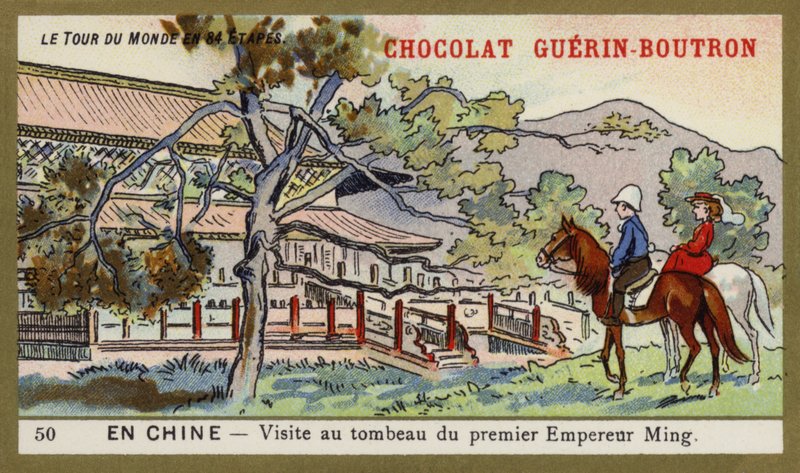 Látogatás az első Ming császár sírjához, Kínában (chromolitho) alkotó: French School