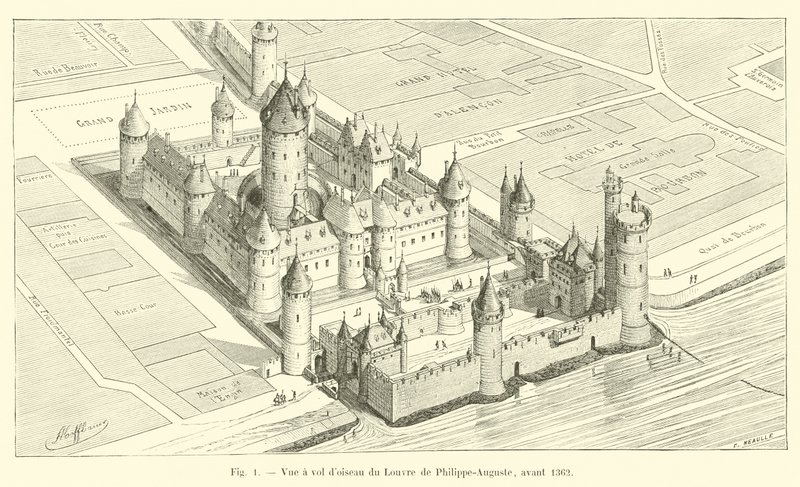 A Louvre madártávlatából Philippe-Auguste, 1362 előtt alkotó: French School