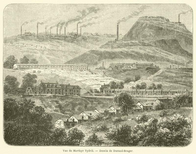 Merthyr Tydfil képe (metszet) alkotó: French School