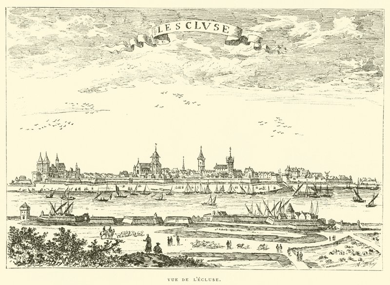Kilátás a zárra (metszet) alkotó: French School