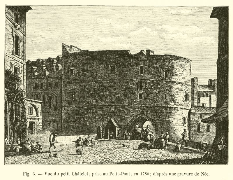 Petit Chatelet képe, Petit-Pontban, 1780-ban; Nee metszetéből alkotó: French School