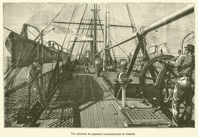 A kanadai transzatlanti vonalhajó általános képe (metszet) alkotó: French School