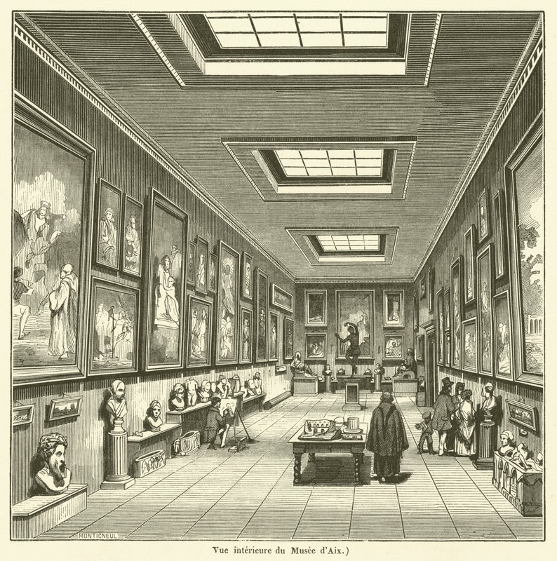 Az Aix Múzeum belső képe (metszet) alkotó: French School
