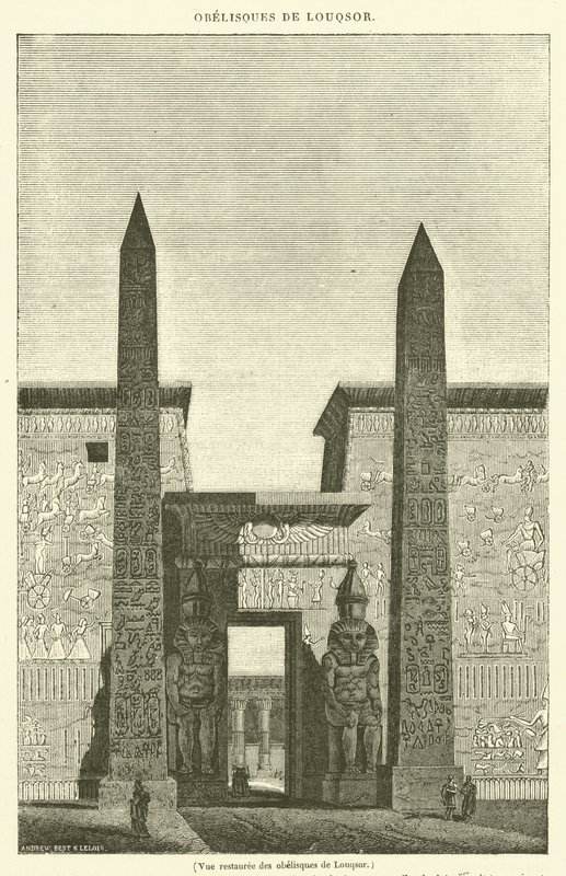 Luxor obeliszkeinek restaurált képe (metszet) alkotó: French School