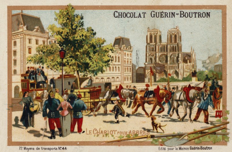 Kocsi fák szállítására (chromolitho) alkotó: French School