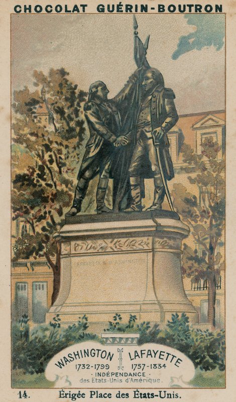 Washington, 1732-1799, Lafayette, 1757-1834, függetlenség, az Amerikai Egyesült Államok, Felállított Place des Etats-Unis alkotó: French School
