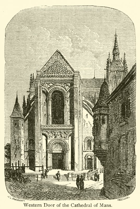 Mans-székesegyház nyugati ajtaja (metszet) alkotó: French School