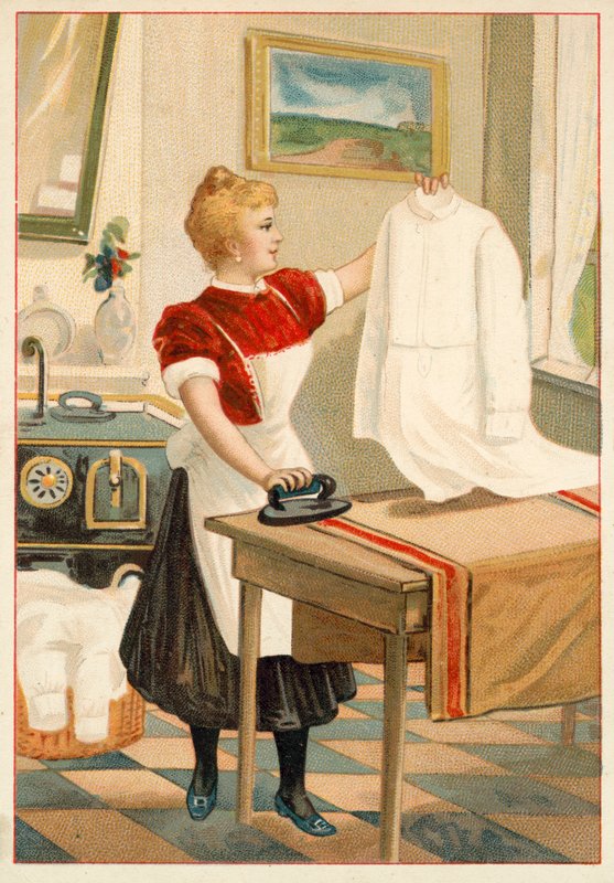 Női vasalás (chromolitho) alkotó: French School