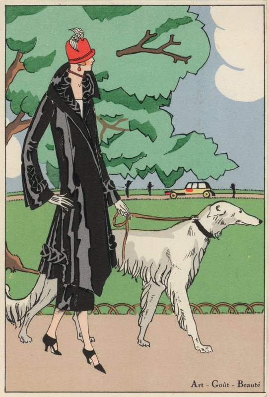 Martial és Armand tervező női divatja az 1920-as évekből (színes litográfia) alkotó: French School