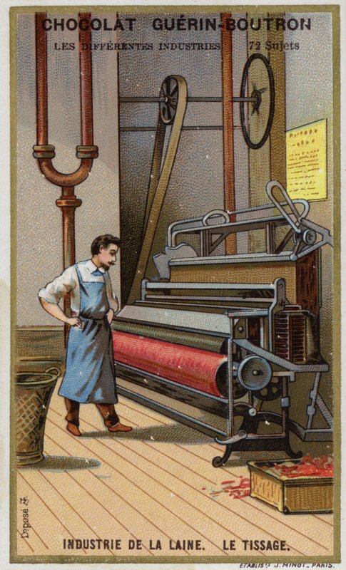Gyapjúipar. Szövés (chromolitho) alkotó: French School