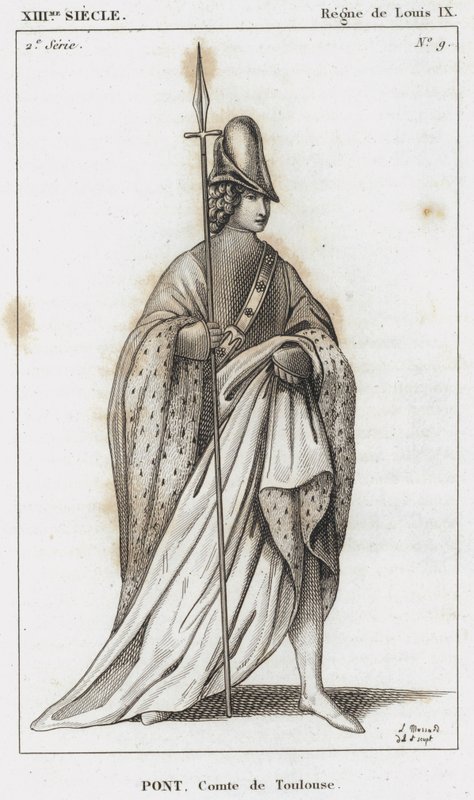 XIII. század, IX. Lajos uralkodása, Pont, Toulouse grófja (metszet) alkotó: French School
