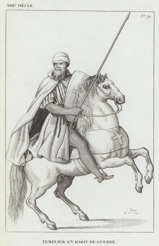XIII. század, Templomos háborús ruhában (metszet) alkotó: French School
