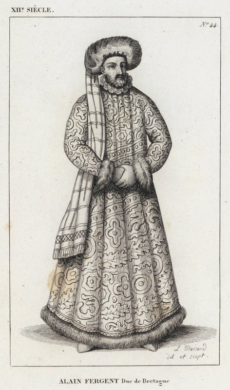 XII. század, Alain Fergent, Bretagne hercege (metszet) alkotó: French School