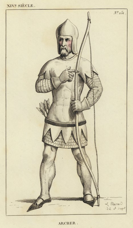 XIV Siecle, Archer (színes metszet) alkotó: French School