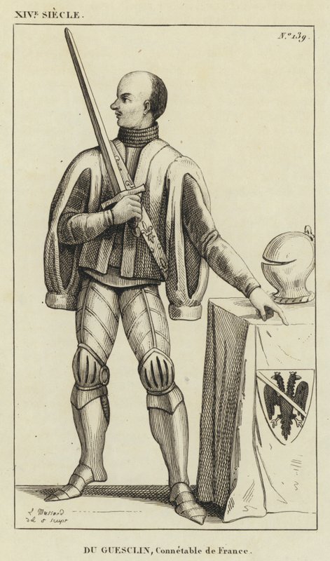 XIV. század, Du Guesclin, francia rendőr (metszet) alkotó: French School