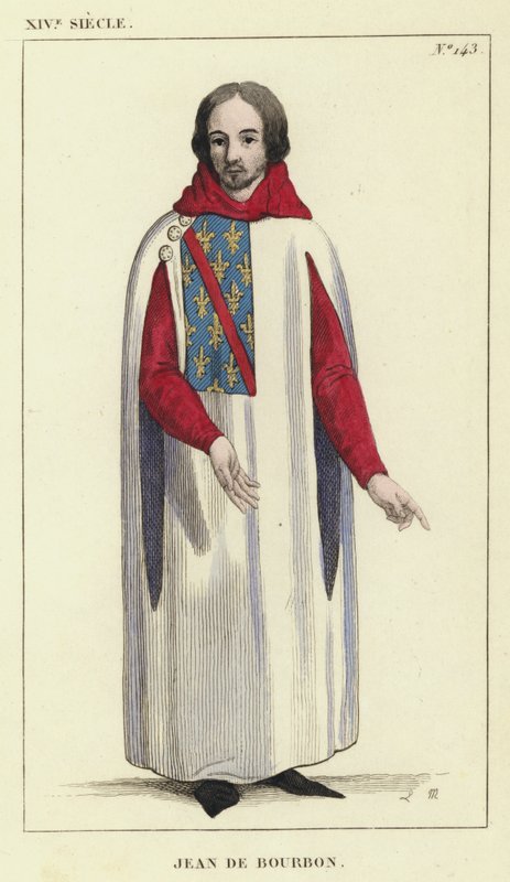 XIV. század, Jean de Bourbon (színes metszet) alkotó: French School