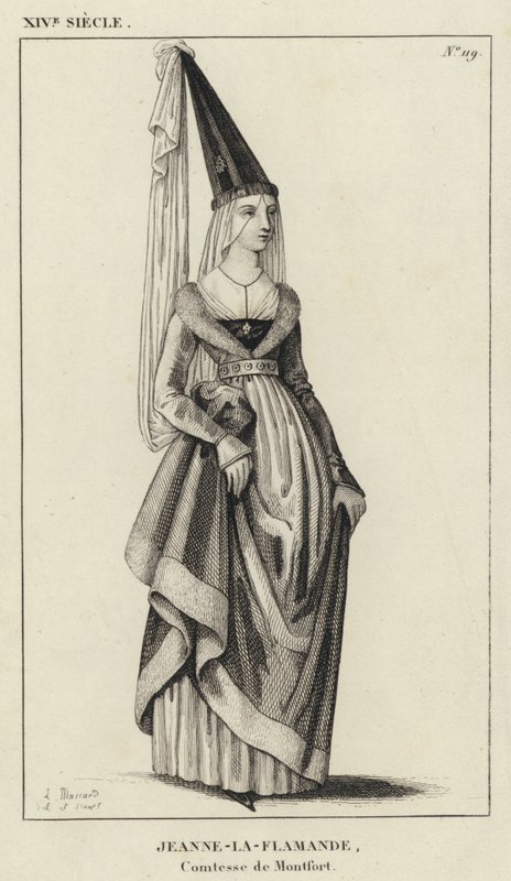 XIV. század, Jeanne-la-Flamande, Montfort grófnője (metszet) alkotó: French School