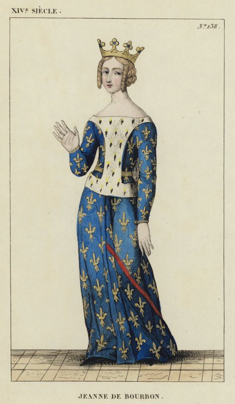 XIV. század, Joan of Bourbon (színes metszet) alkotó: French School