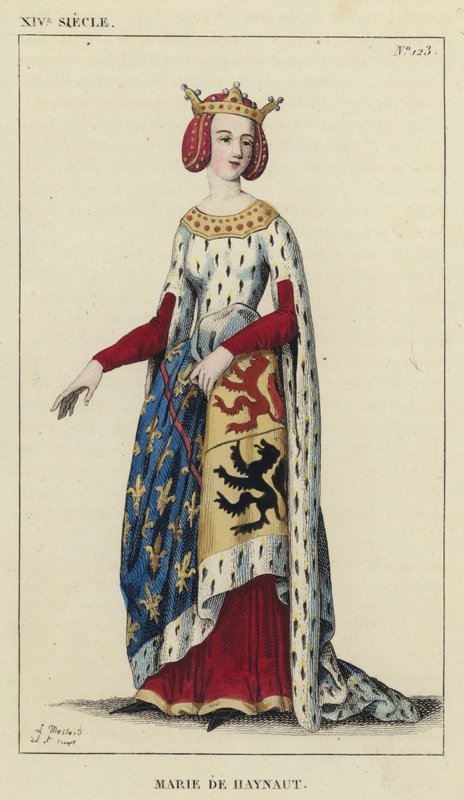 CV CACile, Mariye de Hainat (Színes gravírozás) alkotó: French School