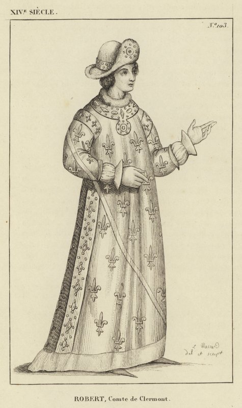 XIV. század, Robert, Clermont grófja (metszet) alkotó: French School