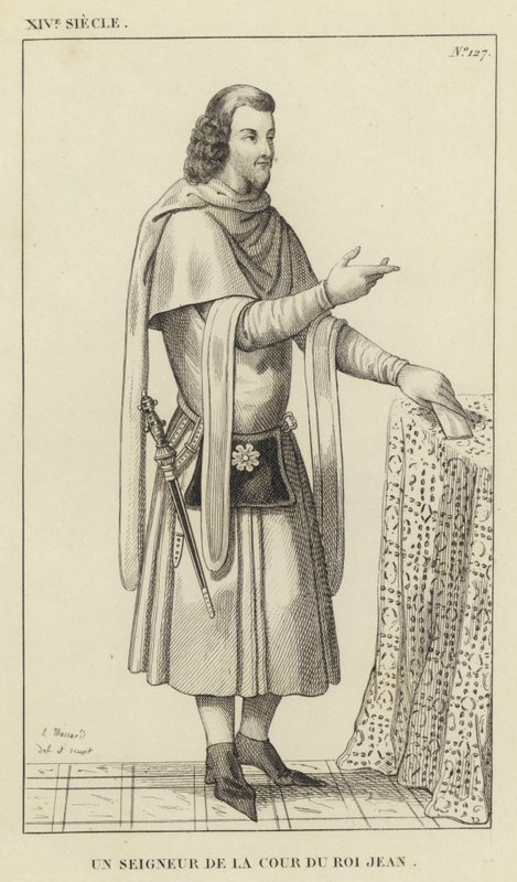 XIV. század, János király udvarának ura (metszet) alkotó: French School