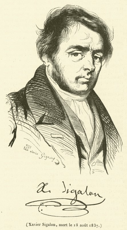 Xavier Sigalon, meghalt 1837. augusztus 18-án (metszet) alkotó: French School