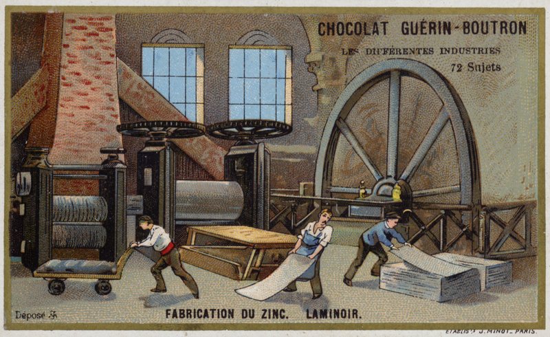 Cink gyártás. Henger (chromolitho) alkotó: French School