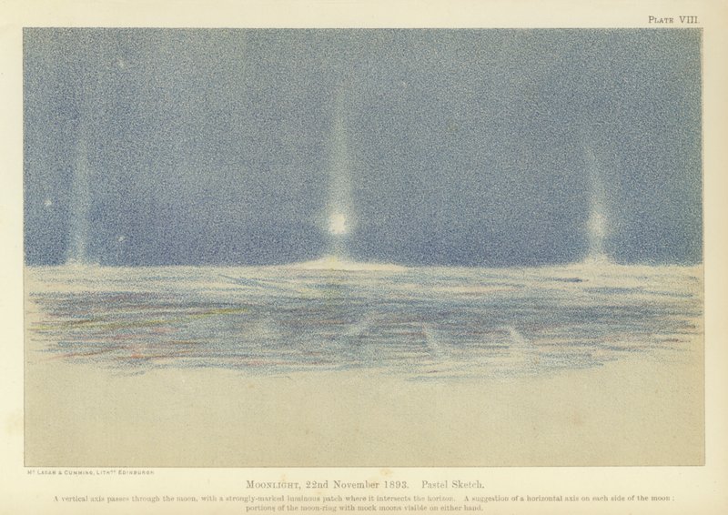 Holdfény, 1893. november 22., pasztell vázlat (színes litó) alkotó: Fridtjof Nansen