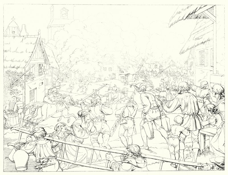 Illusztráció Schiller Lied von der Glocke vagy A harang énekéhez (metszet) alkotó: Friedrich August Moritz Retzsch