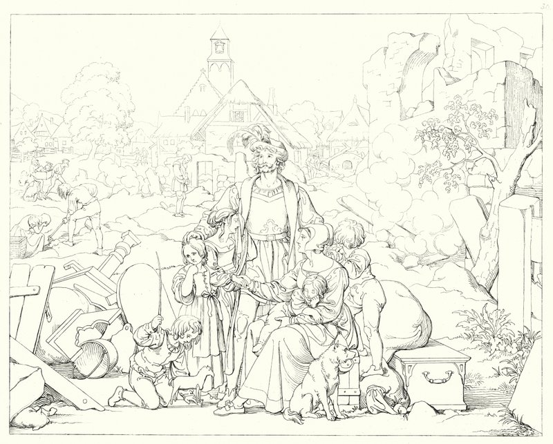 Illusztráció Schiller Lied von der Glocke vagy A harang énekéhez (metszet) alkotó: Friedrich August Moritz Retzsch