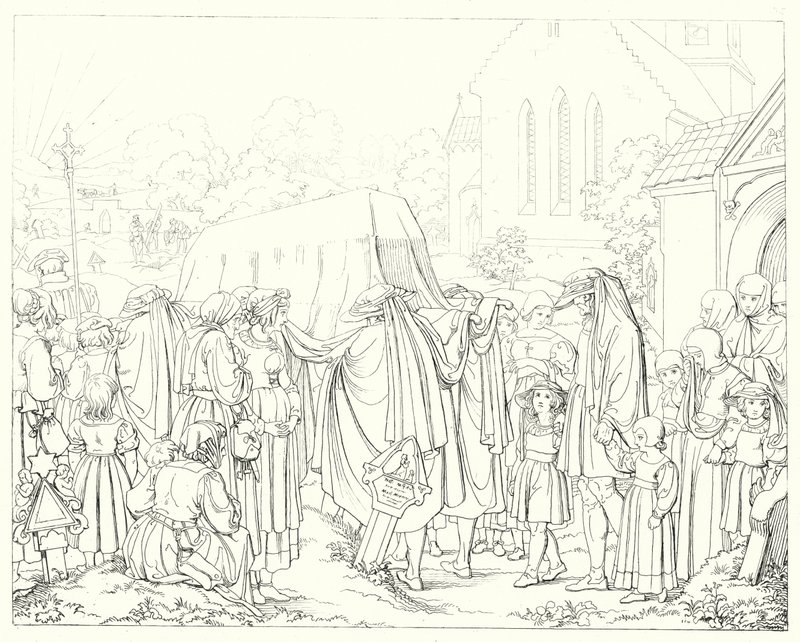Illusztráció Schiller Lied von der Glocke vagy A harang énekéhez (metszet) alkotó: Friedrich August Moritz Retzsch