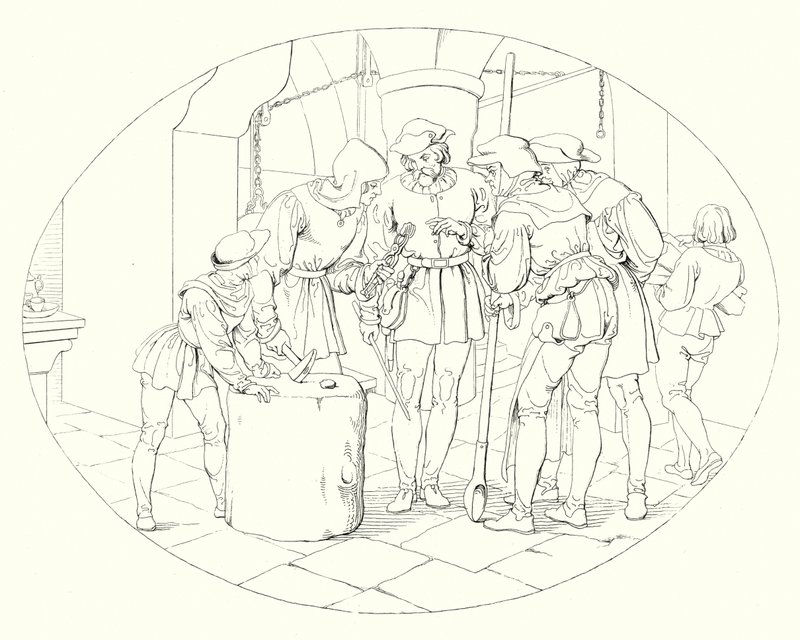 Illusztráció Schiller Lied von der Glocke vagy A harang énekéhez (metszet) alkotó: Friedrich August Moritz Retzsch