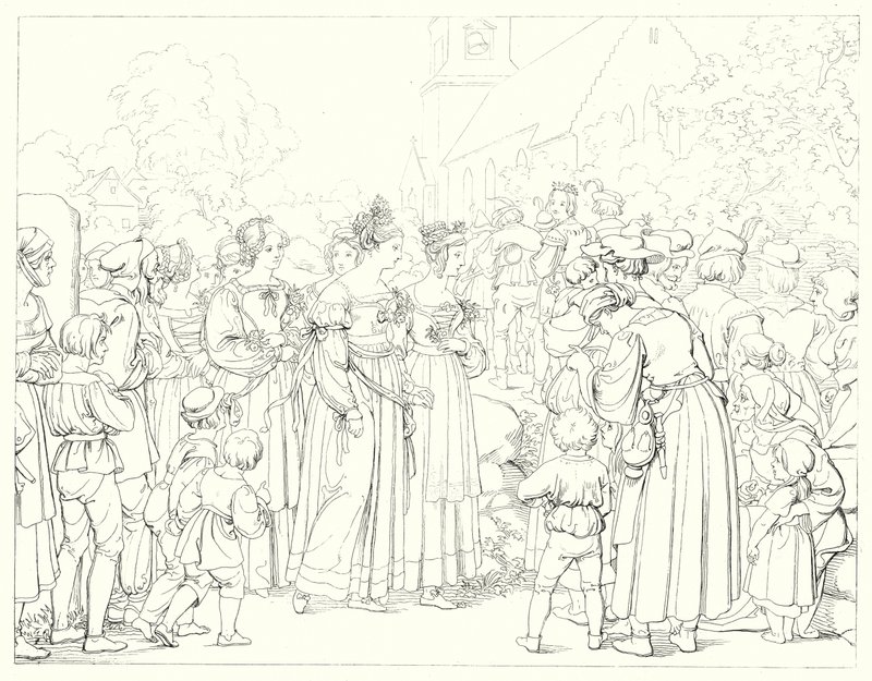 Illusztráció Schiller Lied von der Glocke vagy A harang énekéhez (metszet) alkotó: Friedrich August Moritz Retzsch