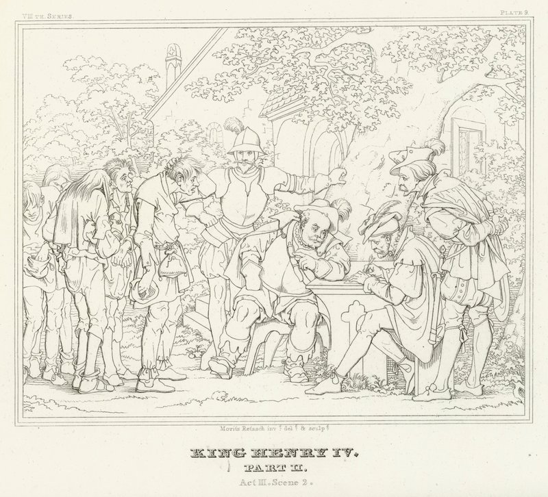 IV. Henrik király, II. rész, III. felvonás, 2. jelenet (metszet) alkotó: Friedrich August Moritz Retzsch