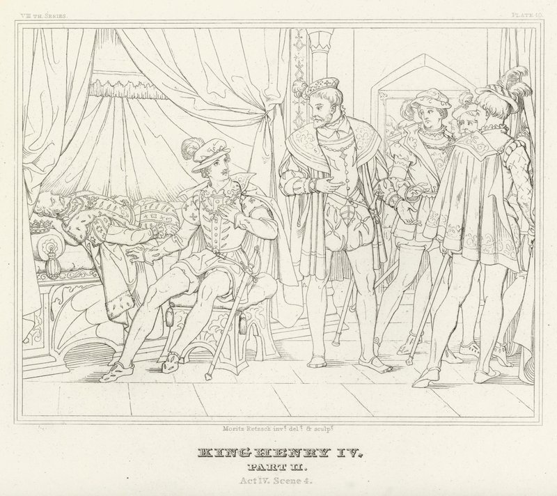 IV. Henrik király, II. rész, IV. felvonás, 4. jelenet (metszet) alkotó: Friedrich August Moritz Retzsch