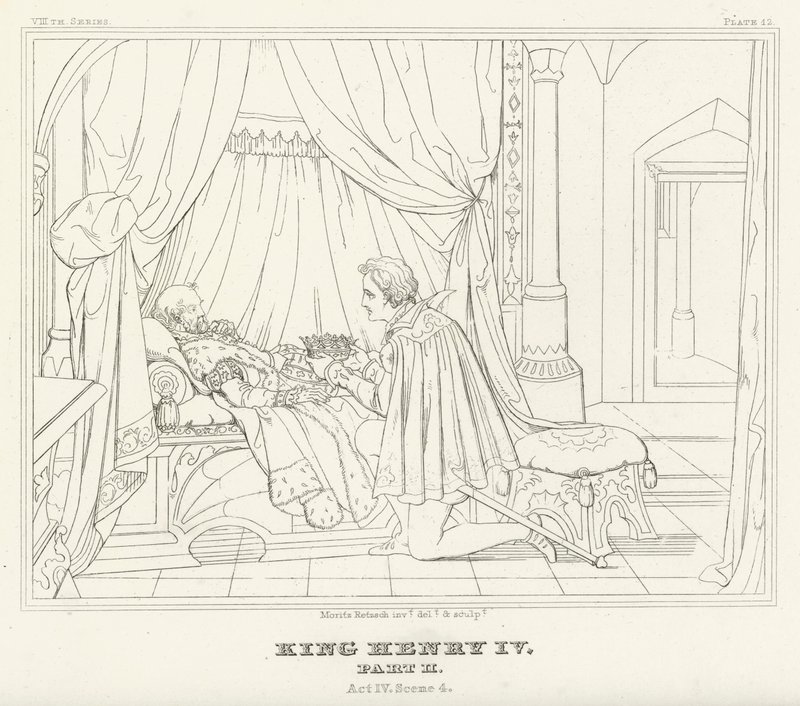 IV. Henrik király, II. rész, IV. felvonás, 4. jelenet (metszet) alkotó: Friedrich August Moritz Retzsch