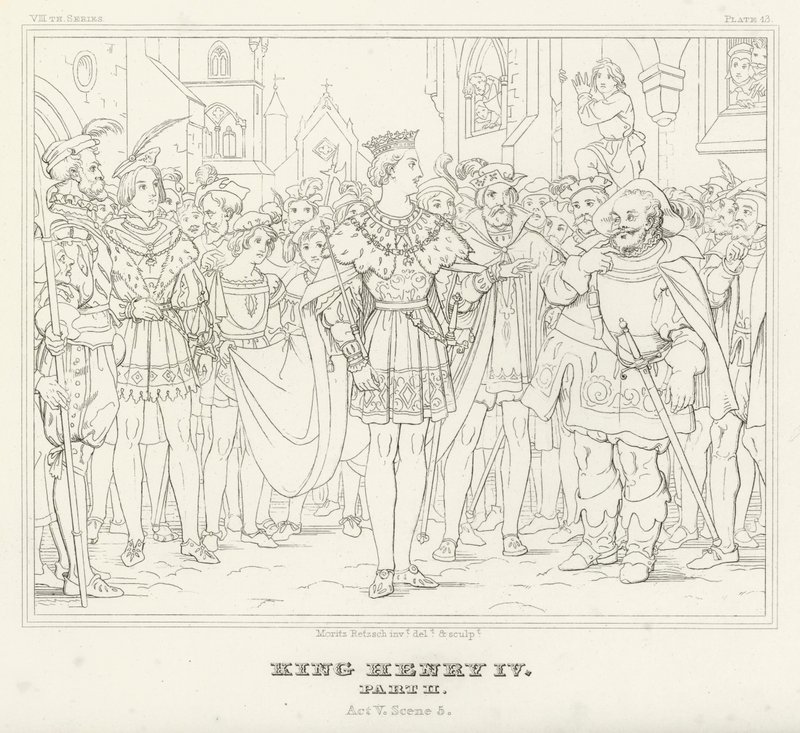 IV. Henrik király, II. rész, V. felvonás, 5. jelenet (metszet) alkotó: Friedrich August Moritz Retzsch