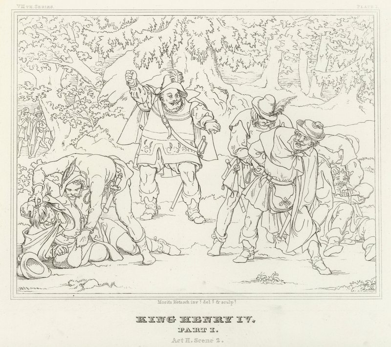 IV. Henrik király, I. rész, II. felvonás, 2. jelenet (metszet) alkotó: Friedrich August Moritz Retzsch