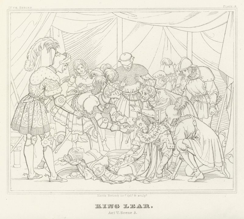 Lear király, V. felvonás, 3. jelenet (metszet) alkotó: Friedrich August Moritz Retzsch
