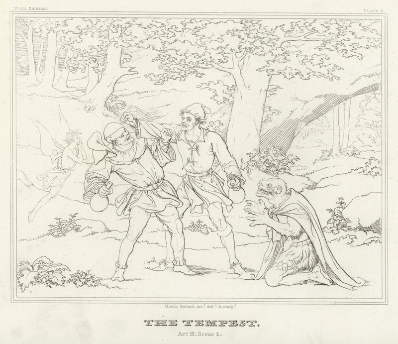 A vihar, III. felvonás, 2. jelenet (metszet) alkotó: Friedrich August Moritz Retzsch