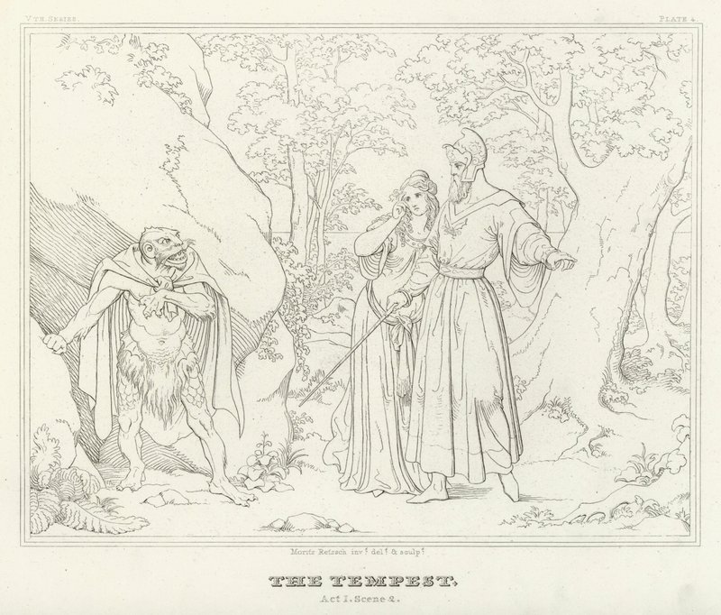 A vihar, I. felvonás, 2. jelenet (metszet) alkotó: Friedrich August Moritz Retzsch