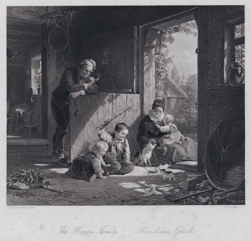 A boldog család (metszet) alkotó: Friedrich Edouard Meyerheim