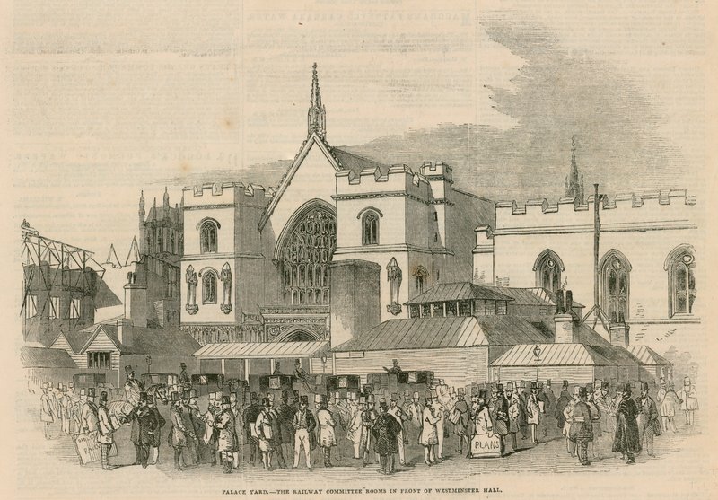 A Palace Yard, a Westminster Hall előtti vasúti bizottsági termek alkotó: G.F. Sargent