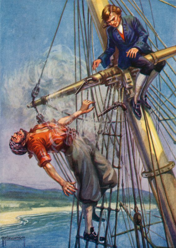 Illusztráció a Treasure Islandhez, Robert Louis Stevenson (színes litó) alkotó: G.P. Micklewright
