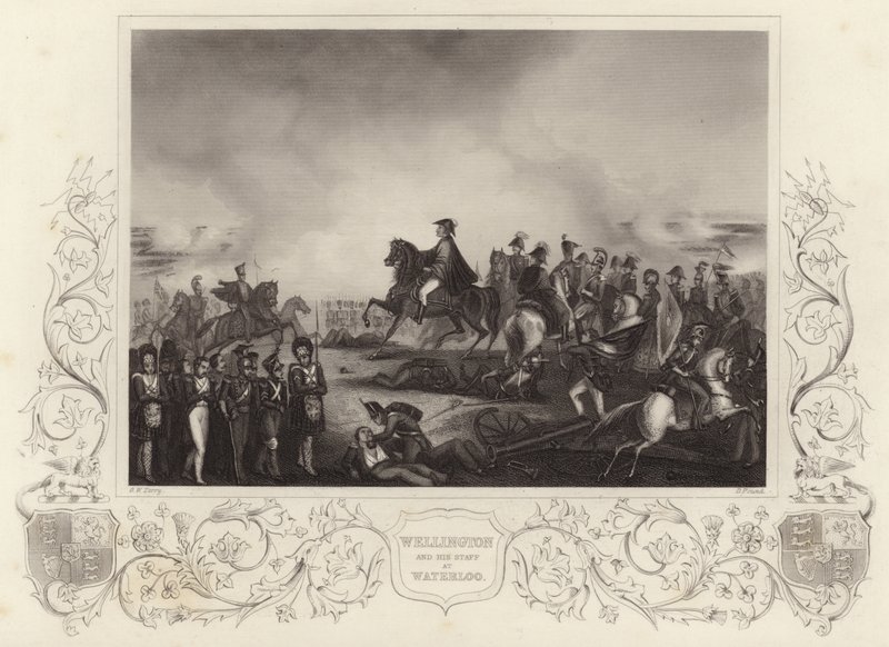 Wellington hercege és munkatársai Waterlooban alkotó: G.W. Terry