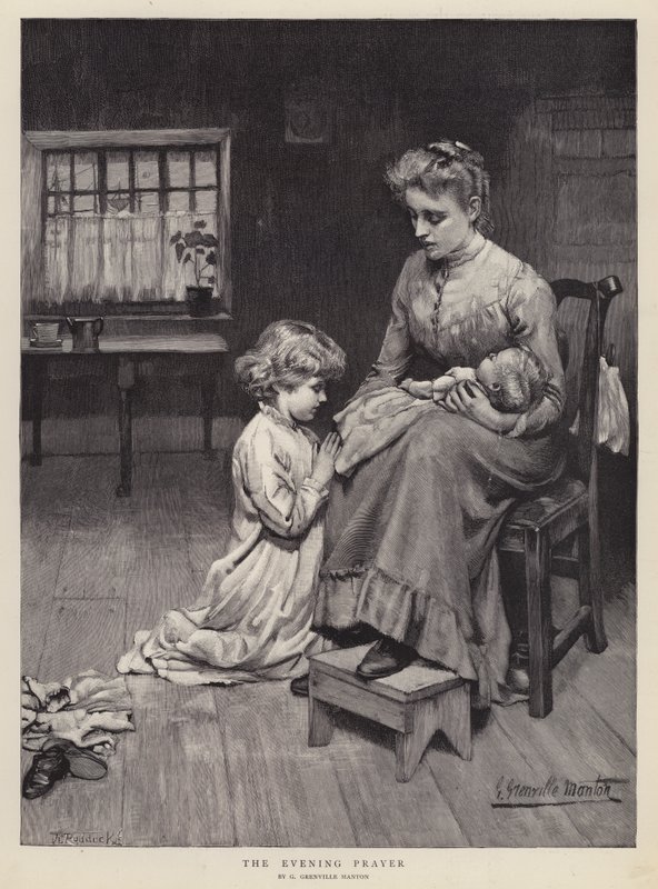 Az esti ima (litho) alkotó: G. Grenville Manton