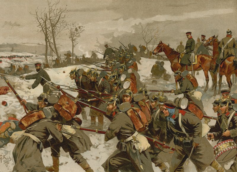 Lisaine-i csata, francia-porosz háború, 1871. január 15-17. alkotó: Georg Koch