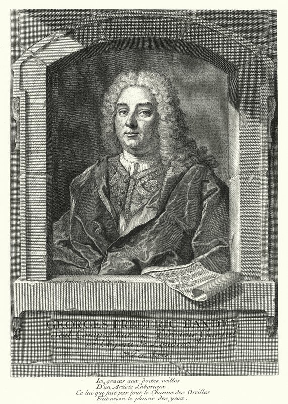 George Frideric Händel német barokk zeneszerző (metszet) alkotó: Georg Friedrich Schmidt