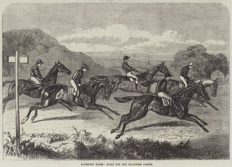 Salisbury Races, a Wiltshire Stakes rajtja alkotó: George Bouverie Goddard