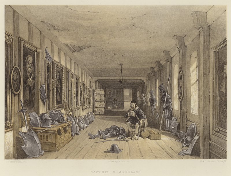 Naworth, Cumberland, Anglia (akvatinta) alkotó: George Cattermole